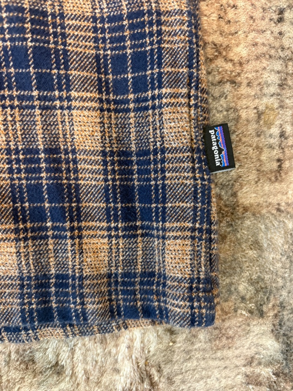Patagonia #53947 Men's Blue/Tan Plaid Fjord Flannel Button-Front Shirt XXL/2XL - Picture 10 of 11